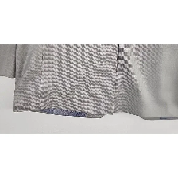 Chaps 40R | Solid Light Gray Sport Coat Blazer Jacket Minimalist Modern Dapper - Picture 7 of 8